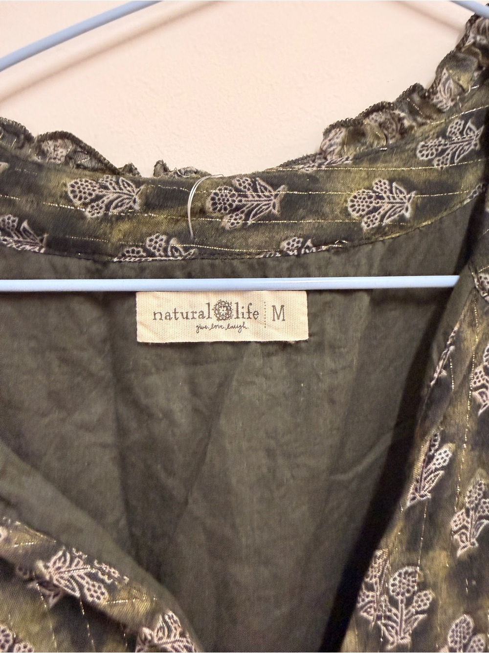 NATURAL LIFE Olive Green Printed Boho Maxi Dress - Picture 2 of 3